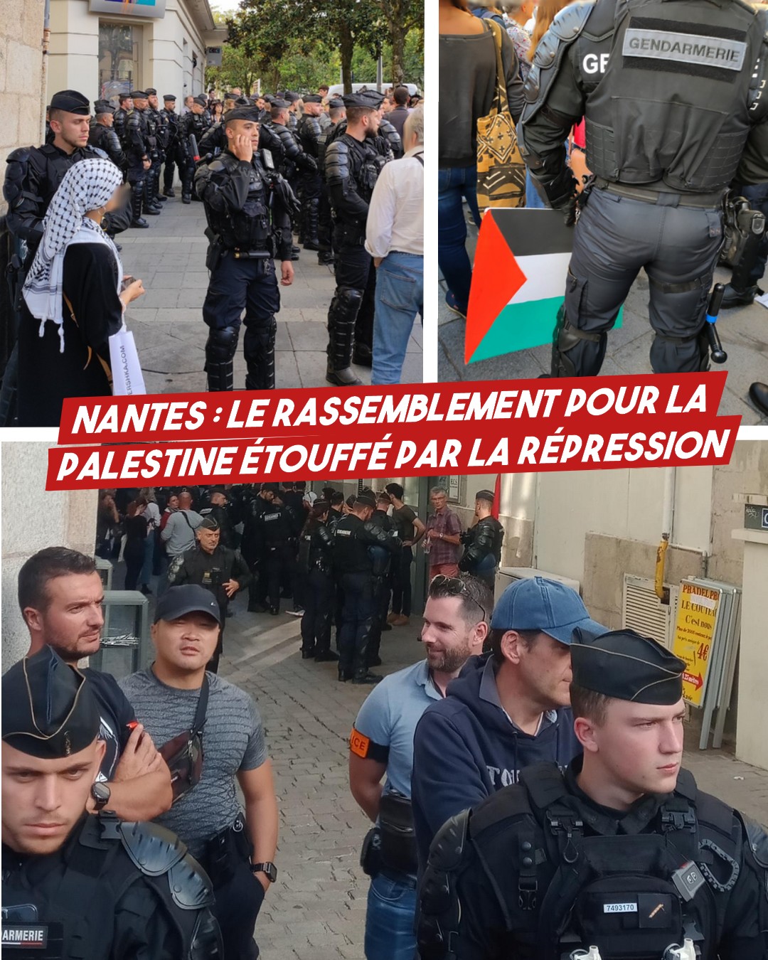 Nantes : la manifestation pour la Palestine étouffée (Contre-Attaque-11/10/23)