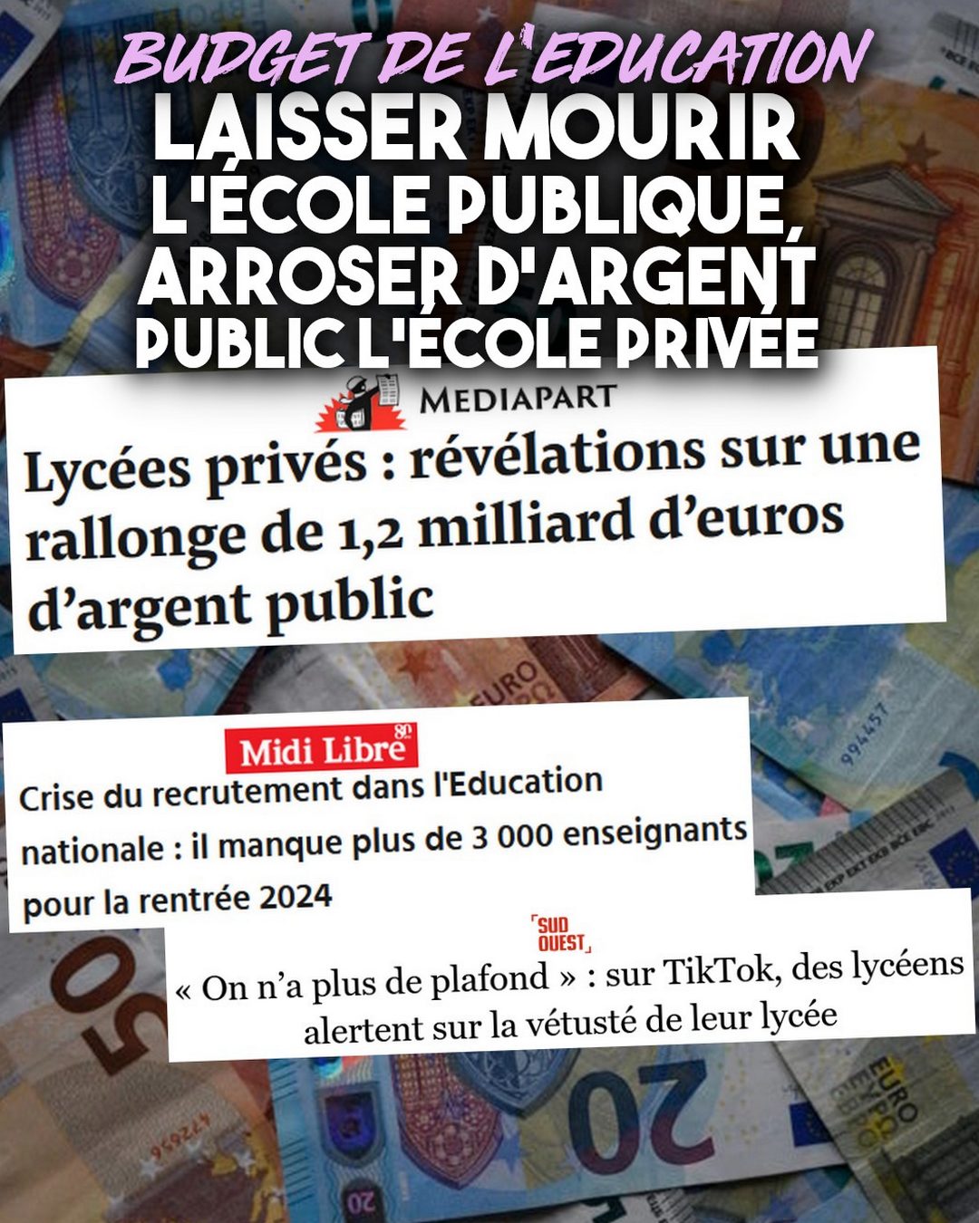 En marche vers la privatisation de l’Éducation Nationale (CA.net-28/08/24)