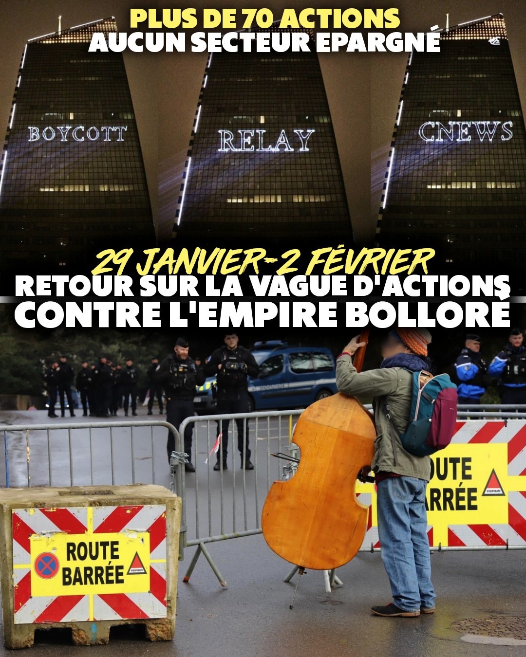 29 Janvier – 2 Février : retour sur la vague d’actions contre l’empire Bolloré (CA.net-3/02/25)