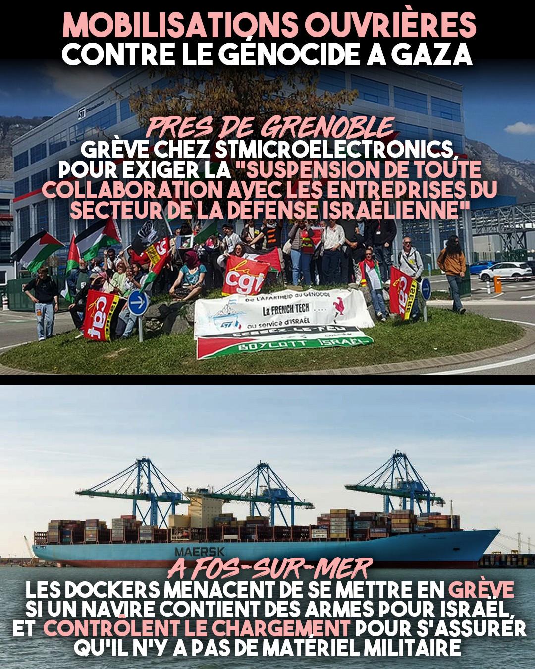 Mobilisations ouvrières contre le génocide à Gaza (CA.net-15/04/25)