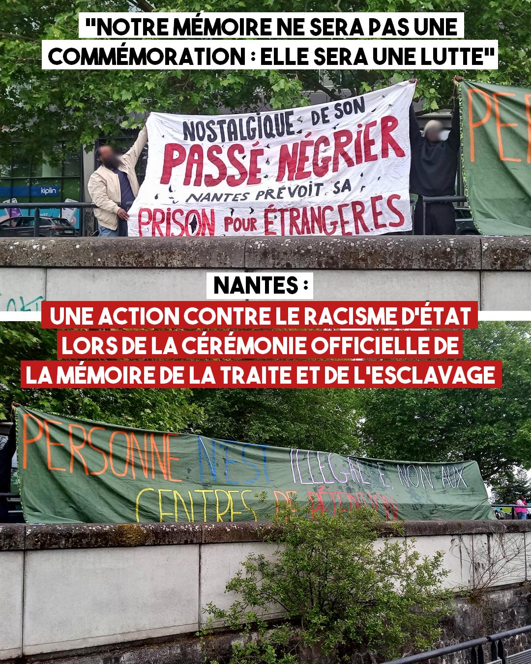 Nantes : action contre le racisme d’État lors de la cérémonie officielle sur la mémoire de la traite et de l’esclavage (CA.net-12/05/25)