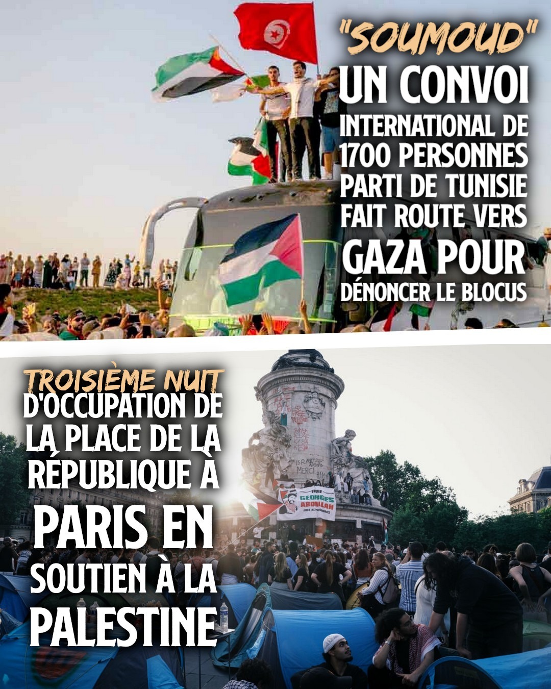 De Tunis à Paris : mobilisation internationale pour Gaza. (Contre Attaque – 11/06/25)