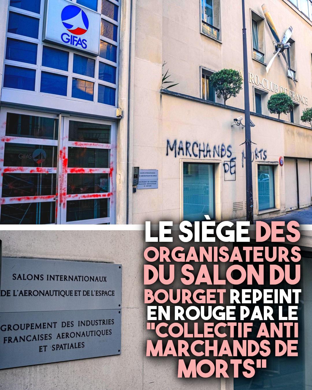 Le siège des organisateurs du Salon du Bourget repeint en rouge (CA.net-21/06/25)