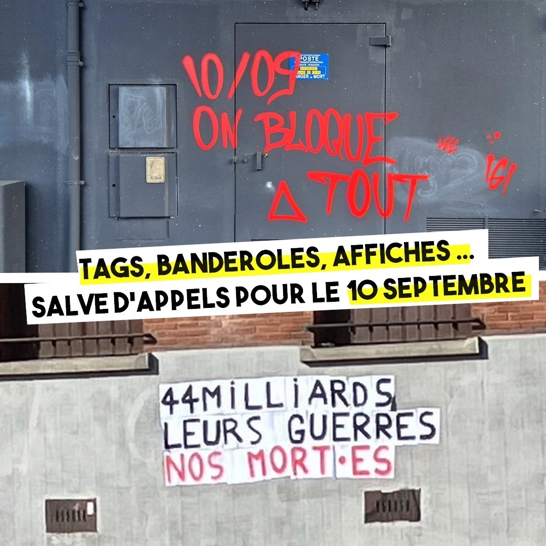 Dans toute la France : salve d’appels au 10 septembre (CA.net-30/08/25)